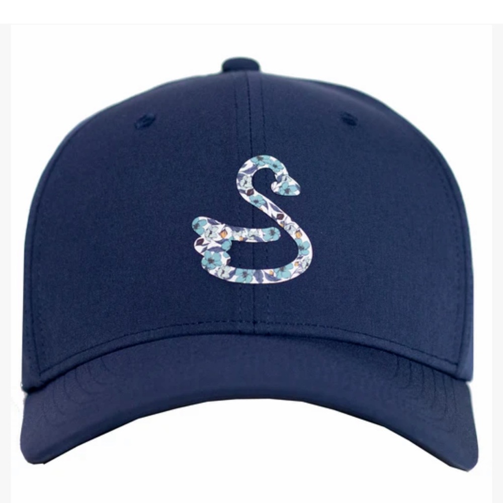 Embroidered Floral 'S' Navy Baseball Cap